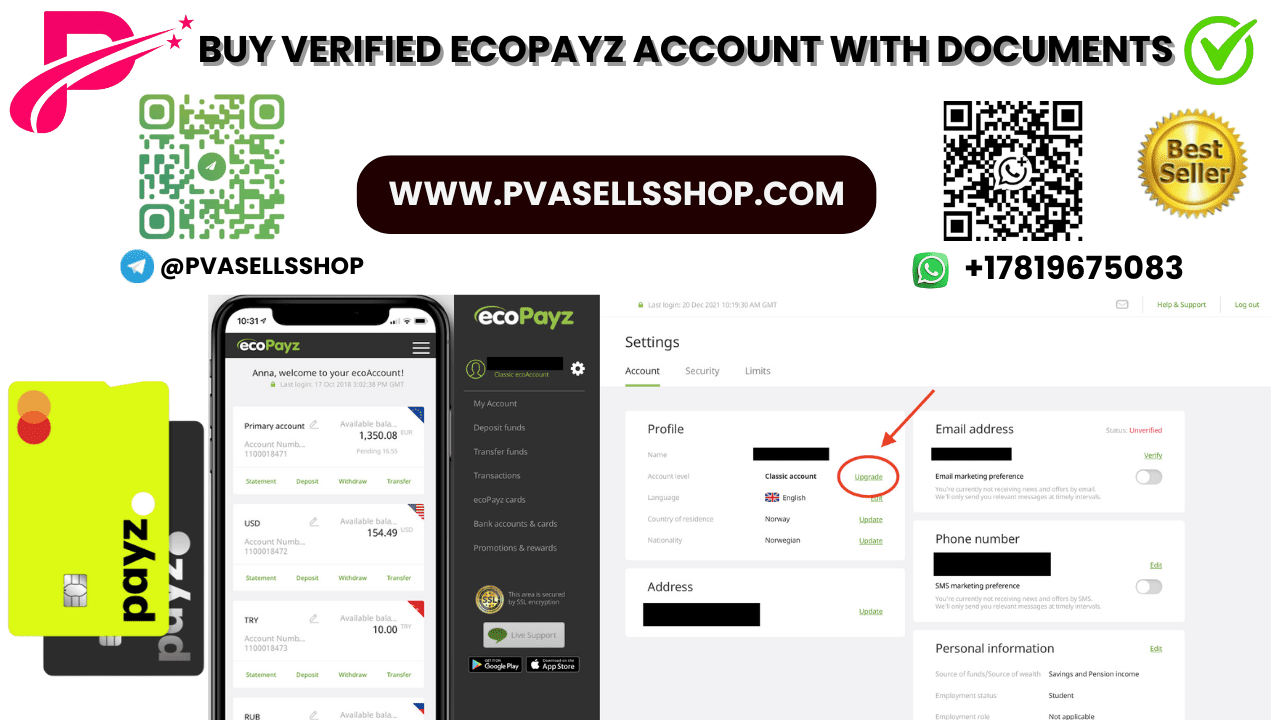 Buy Verified Ecopayz Account with Documents